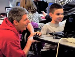 Facilitator and Student at a MineCraft night